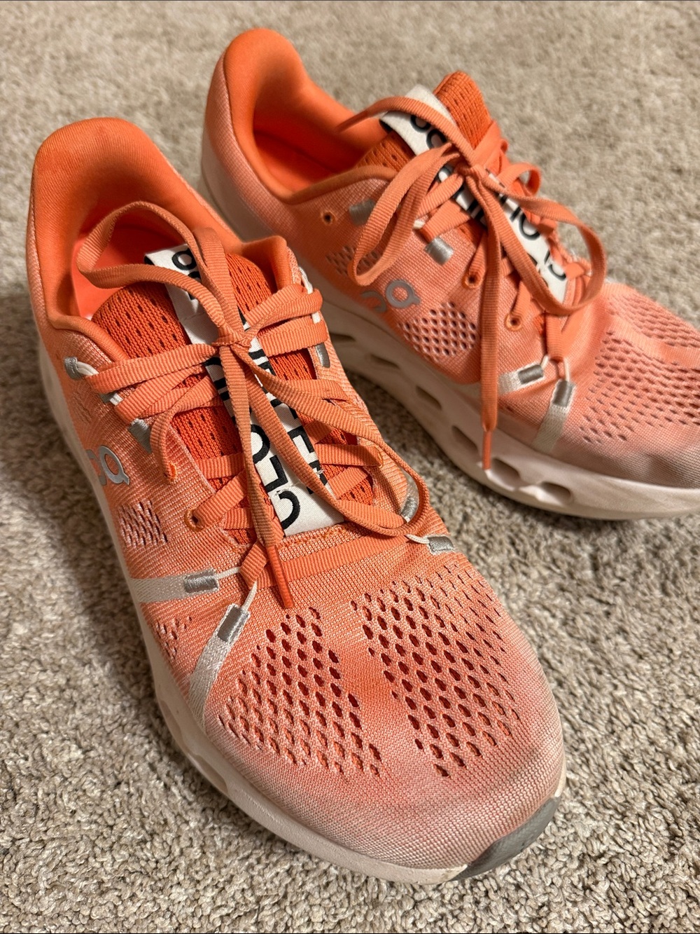 On Running Coral Orange Women's Athletic Sneakers